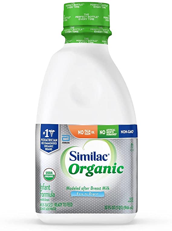 Similac Organic Infant Formula with Iron, Ready to Feed, 32 fl oz Bottle