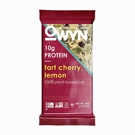 OWYN Only What You Need 100% Plant-Based Bars, Tart Cherry & Lemon, Gluten-Free, Dairy-Free, Soy-Free, Allergy Friendly, Vegan 12 Pack