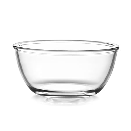 CELLO Ornella Toughened Glass Mixing Bowl Without Lid | Microwave Safe & Dishwasher Safe | Clear & Non- Porous Glass | Scratch Resistant | Transparent | 1500ml, Set of 1