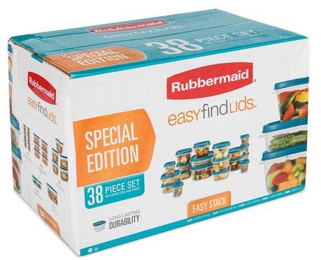 Rubbermaid Food Storage 38 Piece Set with Easy Find Lids, Teal