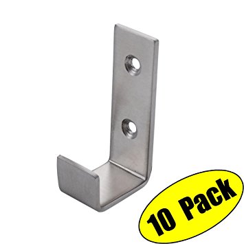 KES SUS 304 Stainless Steel Single Robe and Towel Hook Wall Mount Brushed Finish 10 Pack, AH201-2-P10