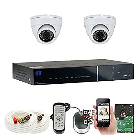 GW Security VD4CH2C726WH 4 Channel 960H Security Camera System (White)