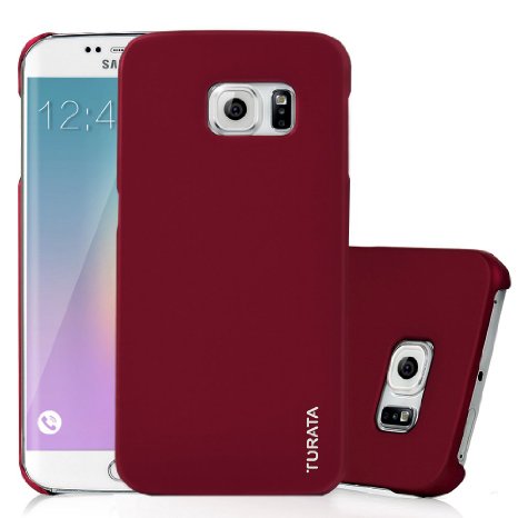 S6 Edge Case Galaxy S6 Edge Case - TURATA Slim Fit Premium Coated Non Slip Surface Red Four Layer Paint Designed Hard Case for Samsung Galaxy S6 Edge G9250 - Red