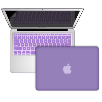 MacBook-Air-13-Shell, RiverPanda Lightweight Ultra Slim Rubberized Hard Case Cover With Keyboard Skin & Screen Protector for MacBook Air 13-Inch (A1369/A1466) - Purple