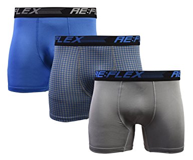 Re:Flex Men's Active Performance Boxer Briefs Underwear (3 Pack)