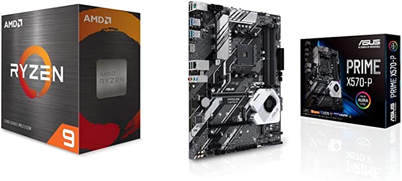 AMD Ryzen 9 5900X 12-core, 24-Thread Unlocked Desktop Processor & ASUS Prime X570-P Ryzen 3 AM4 ATX Motherboard