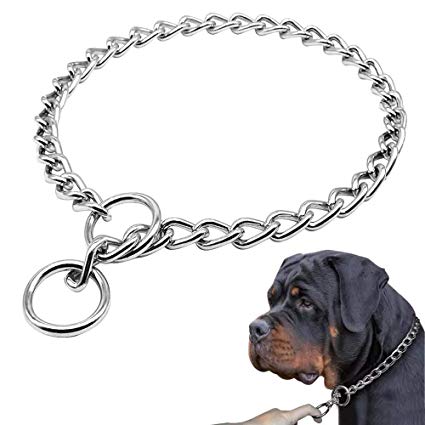 Freezx Dog Choke Collar Slip P Chain - Heavy Chain Dog Titan Training Choke Collars - Adjustable Stainless Steel Chain Dog Collars Covered with Galvanic Plating - Best for Small Medium Large Dogs
