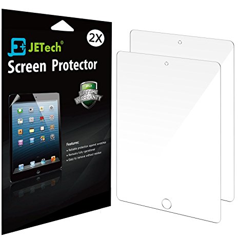 iPad Mini Screen Protector, JETech 2-Pack Screen Protector Film for Apple iPad Mini 1/2/3 All Models, Bubble Free Installation, Anti-Fingerprint, Retail Package (HD Clear) - 0334