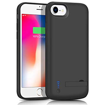 Battery Case for iPhone 6s/ 6/8/ 7, musttrue 5500mAh Portable Rechargeable Charging Case Extended Battery Pack for iPhone 8/7/6s/6 (4.7 inch) Protective Backup Charger Case-Blac