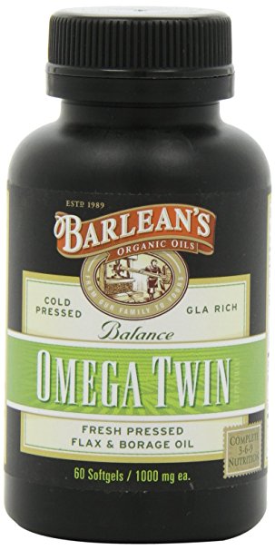 Barlean's Organic Oils Fresh Omega Twin 1000 mg Softgels, 60 Count Bottle