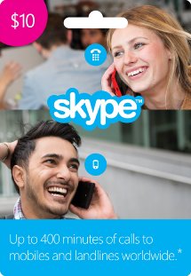 $10 Skype Credit Gift Card [Online Code]