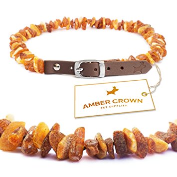 Baltic Amber Collar with Adjustable Leather Strap for Dogs and Cats / Natural Pet Protection / Gift-Ready Packaging – Perfect Present for Every Pet Lover / 100 Days 100% Satisfaction Guarantee!