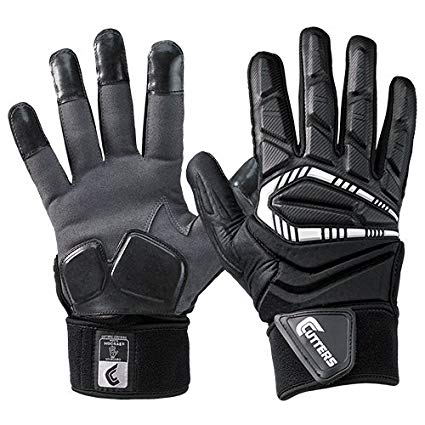Cutters Lineman Padded Football Glove. Force 3.0 Extreme Grip Football Glove, Flexible Padded Palms & Back of Hand, Adult, 1 Pair