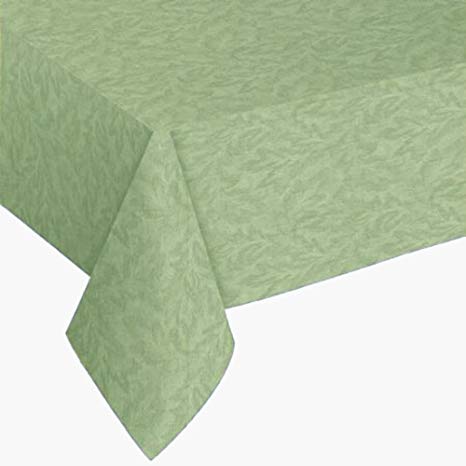 EVERYDAY LUXURIES Sonoma Damask Print Sage Green 60" X 84" Oblong Vinyl Tablecloth
