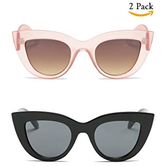 SOJOS Retro Vintage Cateye Sunglasses for Women Plastic Frame Mirrored Lens SJ2939 SJ2040