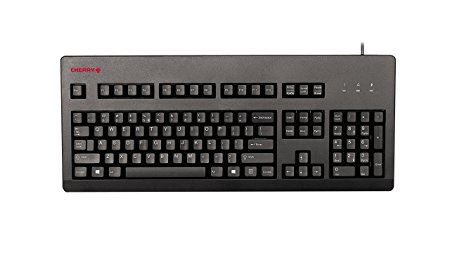 Cherry G80-3494LTCEU-2 G80-3494 MX Silent Black Corded Keyboard, Black 60cN Switches