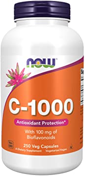 NOW Supplements, Vitamin C-1,000 with 100 mg of Bioflavonoids, Antioxidant Protection*, 250 Veg Capsules