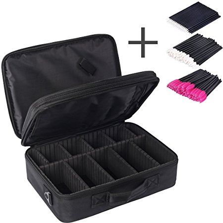 HSK Mirage Makeup Artist Case - Professional Makeup Case - Makeup Artist Organizer Bag - Makeup Train Case - Portable Makeup travel Case - Black