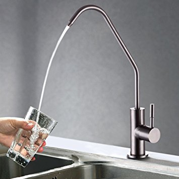 KES Z501B Lead Free Beverage Faucet Drinking Water Filtration System 1/4-Inch Tube, Brushed Stainless Steel