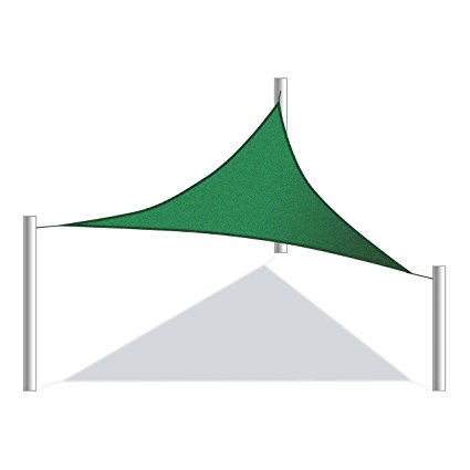 ALEKO Triangular 12 X 12 X 12 Feet Waterproof Sun Shade Sail Canopy Tent Replacement, Green Color