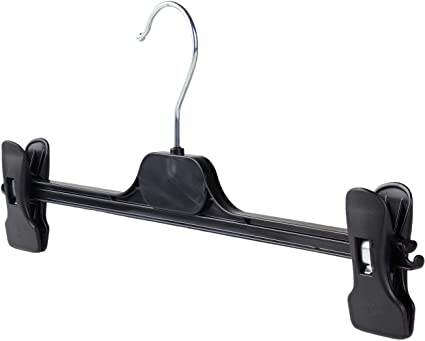 The Hanger Store 30 Black 35cm Plastic Adjustable Clip Hangers