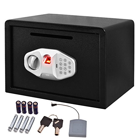 Safstar Biometric Fingerprint Digital Electronic Keypad Lock Security Safe Box W/ Front Slot for Money Gun Jewelry 9.8" x 13.7" x 9.8"