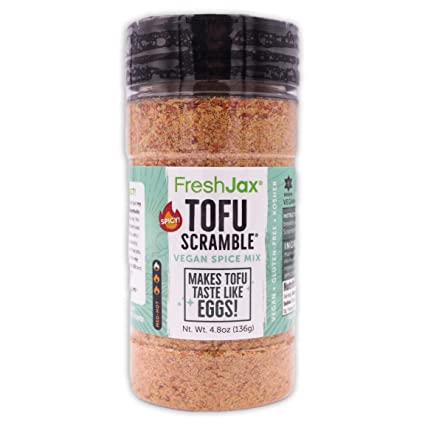 FreshJax Organic Spices - SPICY Tofu Scramble Mix (4.8oz Large Bottle) Gift Box Included, Vegan, Gluten-Free, BPA-Free, Made in USA, Handcrafted