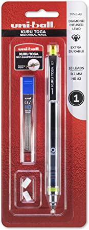 Uni-ball 1858549 KuruToga Mechanical Pencil, 0.7mm, HB #2, 1 Count