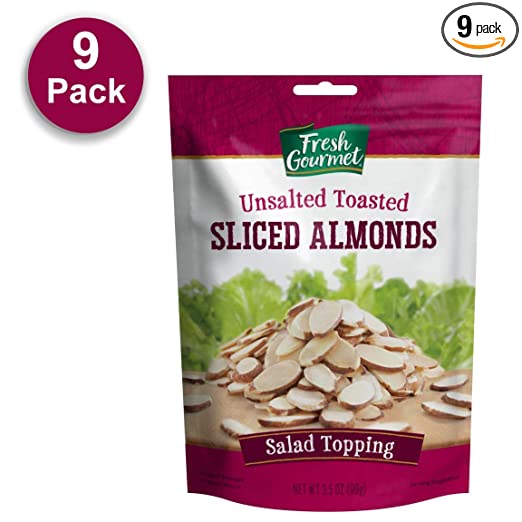 Fresh Gourmet Sliced Almonds, Toasted, 3.5 Ounce (Pack of 9)
