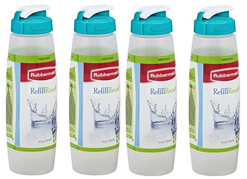 Rubbermaid Refill, Reuse Chug Bottle 32 Ounce Pack of 4