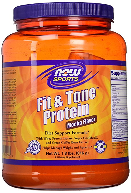 Now Foods Fit and Tone Protein, Mocha, 1.8 Pound