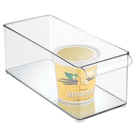 mDesign Refrigerator and Freezer Storage Organizer Bin for Kitchen - 6" x 6" x 14.5", Clear