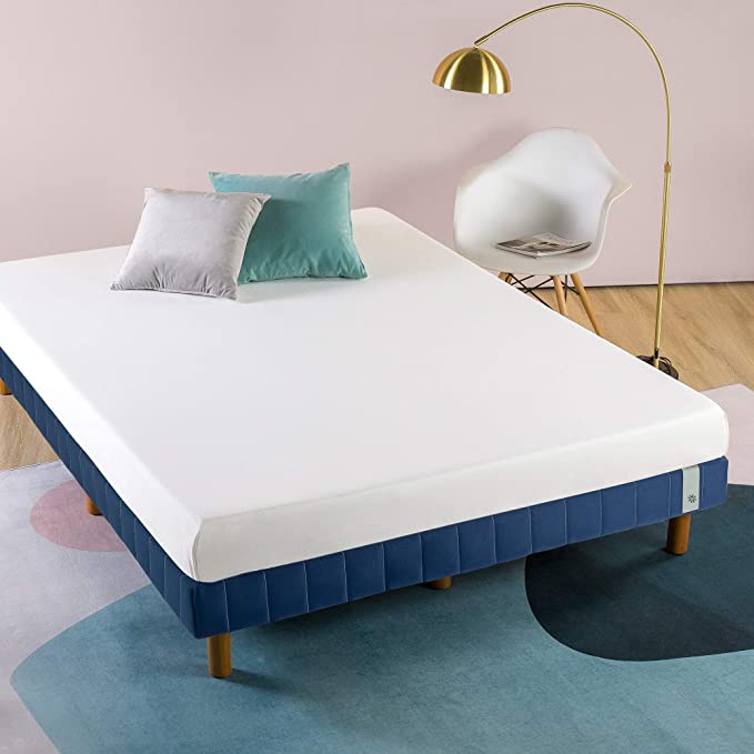 Zinus 11 Inch Quick Snap Standing Mattress Foundation/Low profile Platform Bed/No Box Spring needed, Navy, Narrow Twin