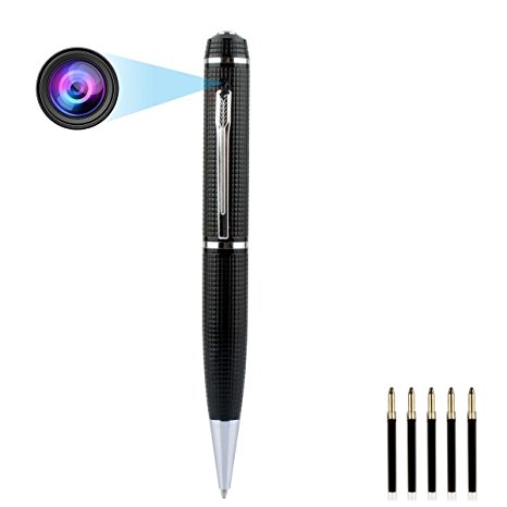 Mini Camera Pen, HD 1080P Nanny Cam Home Convert Security Camera Roller Ball Pen