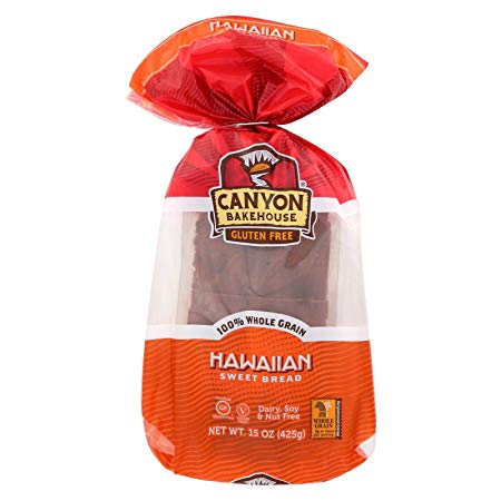 CANYON BAKEHOUSE, BREAD, LOAF, HAWAIIAN SWEET, Pack of 6, Size 15 OZ - No Artificial Ingredients Dairy Free Gluten Free Kosher Low Sodium Wheat Free