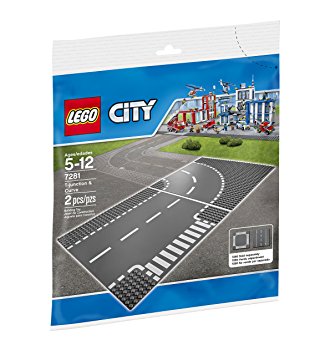 LEGO City Town T-Junction and Curve Plate 7281 Building Kit