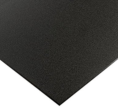 Seaboard High Density Polyethylene Sheet, Matte Finish, 1/4" Thick, 12" Length x 36" Width, Black