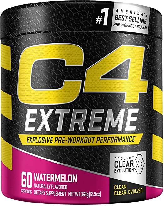 C4 Extreme Pre Workout Powder Watermelon | Sugar Free Preworkout Energy Supplement for Men & Women | 200mg Caffeine   Beta Alanine   Creatine | 60 Servings
