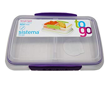 Sistema BPA-Free Small Split Reusable Food Storage Container, Purple, 3-Pack