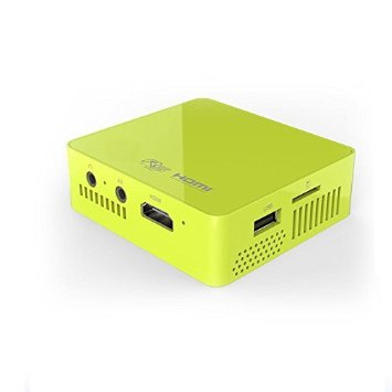 PowerLead Gypo UC50 Smart Portable Built-in Lithuim Battery High Resolution 1080P LED Projector Home Cinema Theater for Iphone PC Gamning (Yellow)