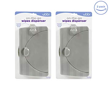 Ubbi On The Go Gray Wipe Holder Baby Gifts, Set of 2