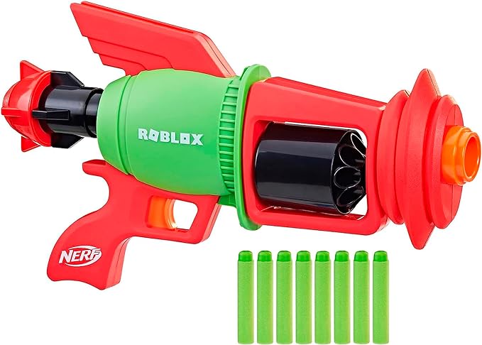 NERF Roblox Build A Boat for Treasure: Spacelock Ray Blaster, Includes Code to Redeem Exclusive Virtual Item, 8 Elite Darts