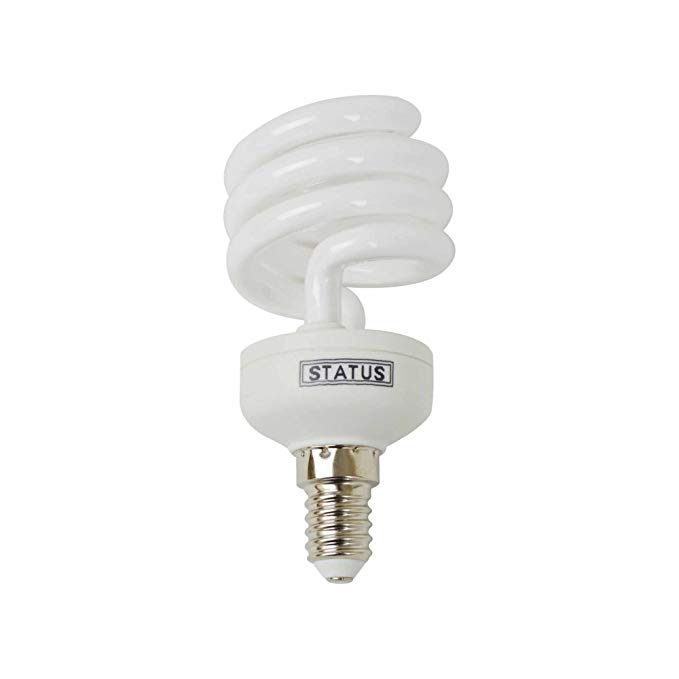 Status 14 W Small Edison Cap Low Energy Mini Spiral CFL Bulb - White
