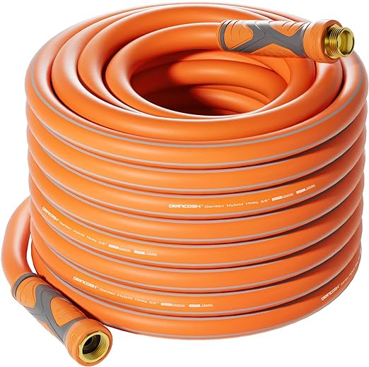 DRINCOSH Garden Hose 50 ft x 5/8" Flexible Garden Hose Ultra Durable Water Hose Lightweight Garden Hose w/Swivel Grip Handle All-weather Outdoor Lawn Car Wash Backyard