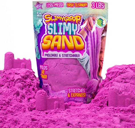 SLIMYSAND by Horizon Group USA, 3 Lbs of Stretchable, Expandable, Moldable, Non Stick, Slimy Play Sand in A Resealable Bag, Purple - A Kinetic Sensory Activity