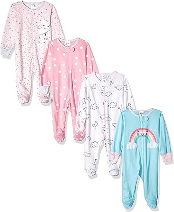 Gerber baby-girls 4 Pack Sleep 'N Play Footie