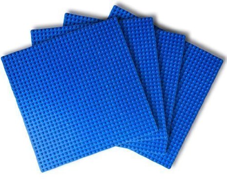 Factory Second Baseplates Pack of 4 - 10 X 10 - Minor Defects - Guaranteed 100 Compatible With LEGO Blocks Blue by Creative QT