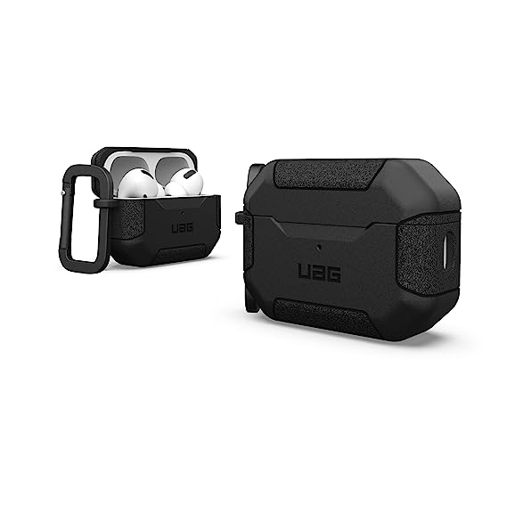 Urban Armor Gear UAG AirPods Pro Case, Scout Rugged Protection Case/Cover Designed for AirPods Pro (2nd Gen) 2022, Wireless Charging Compatible (AirPods Not Included) - Black
