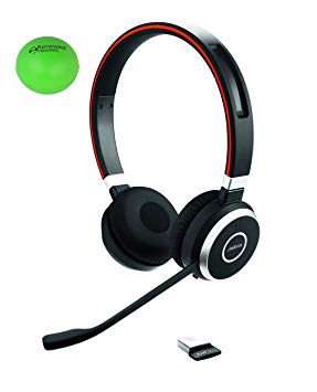 Jabra Evolve 65 UC Dual Speaker Bluetooth Headset Bundle with  Headsets Stress Ball (Renewed)