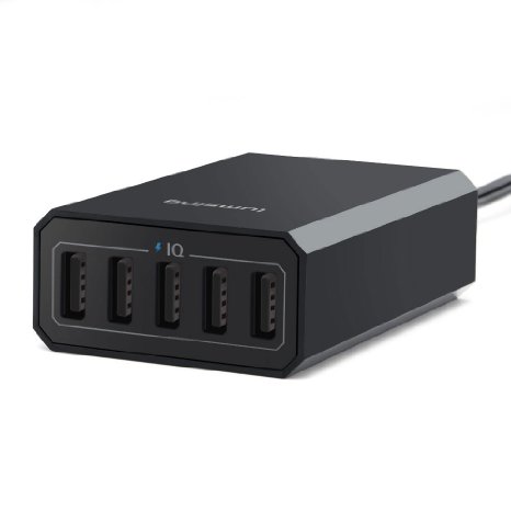 Lumsing 40W 5-Port USB Intelligent Fast Charging Hub for Andorid and iOS Devices - Black